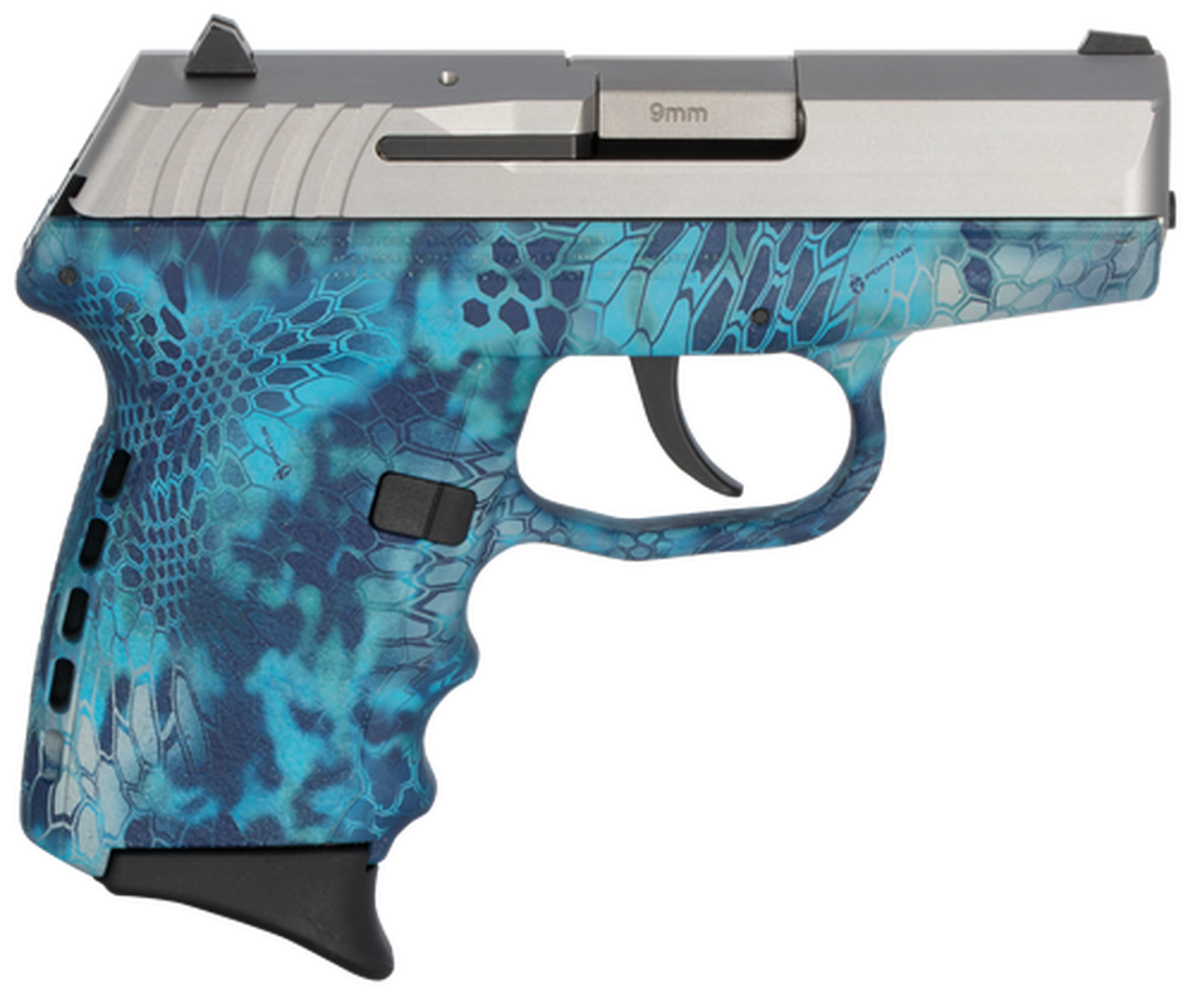 SCCY CPX-2 Carbon 9mm, 3.1" Barrel, Kryptek Pontus Grip, Stainless Steel Slide, 10rd