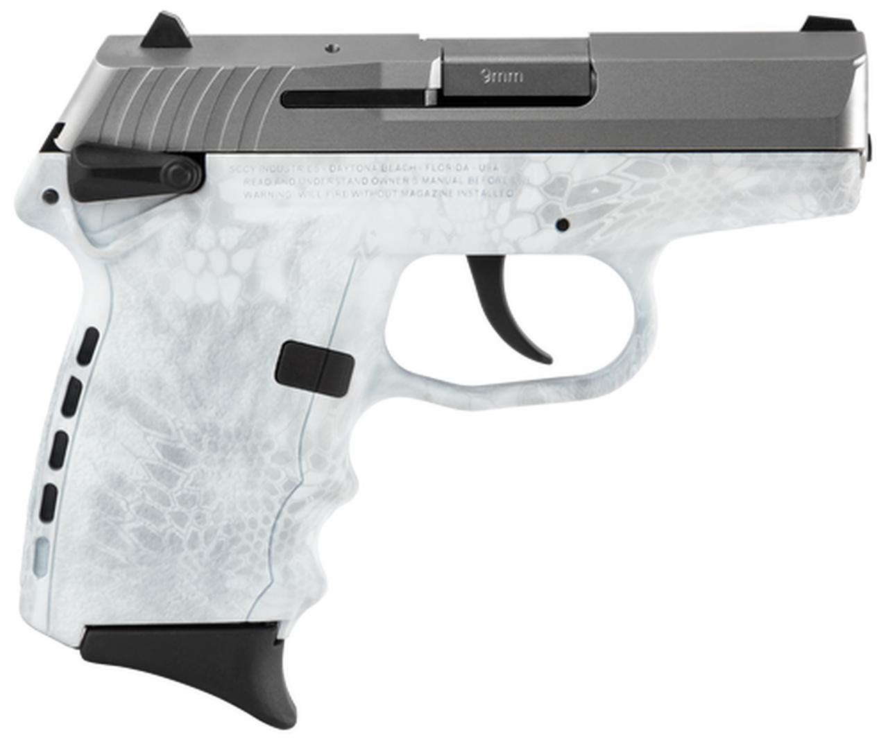 SCCY CPX-1 Carbon 9mm, 3.1" Barrel, Kryptek Yeti Grip, Stainless Steel Slide, 10rd