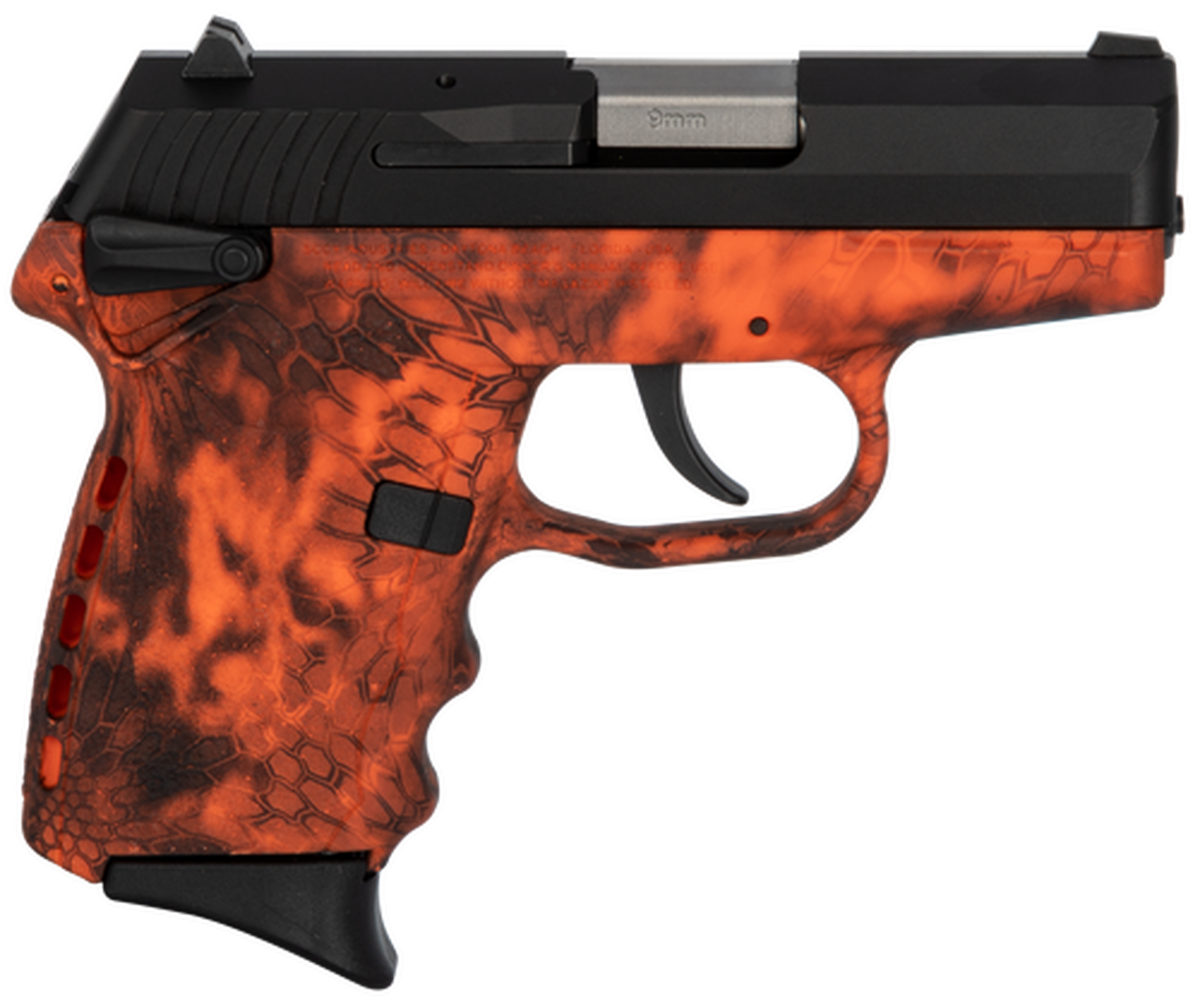 SCCY CPX-1 Carbon 9mm, 3.1" Barrel, Kryptek Inferno Grip, Black Stainless Steel Slide, 10rd