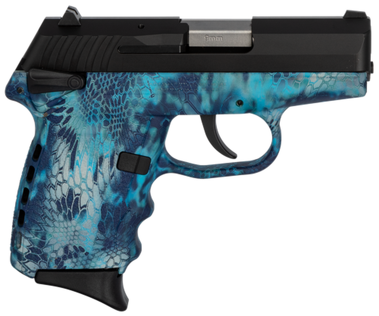 SCCY CPX-1 Carbon 9mm, 3.1" Barrel, Kryptek Pontus Grip, Black Stainless Steel Slide, 10rd