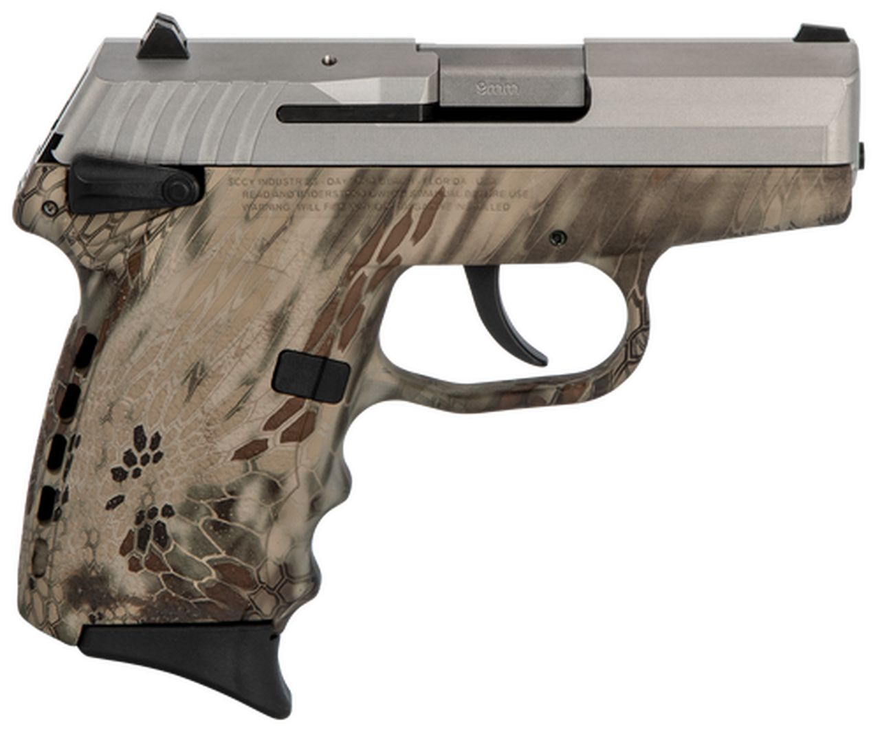 SCCY CPX-1 Carbon 9mm, 3.1" Barrel, Kryptek Highlander Grip, Stainless Steel Slide, 10rd