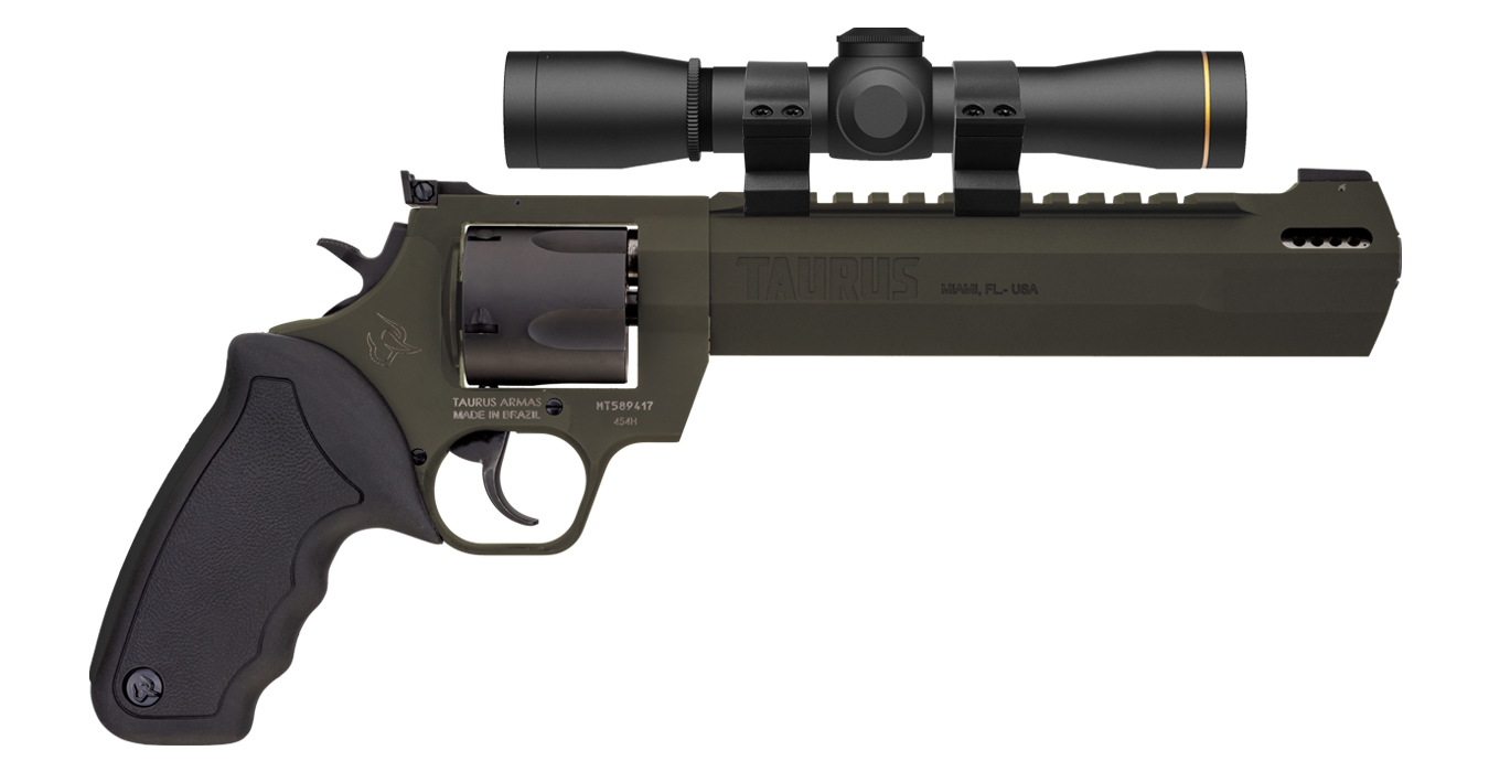 Raging Hunter 44 Magnum OD Green Revolver with Leupold FX-II 4x28 Handgun Scope