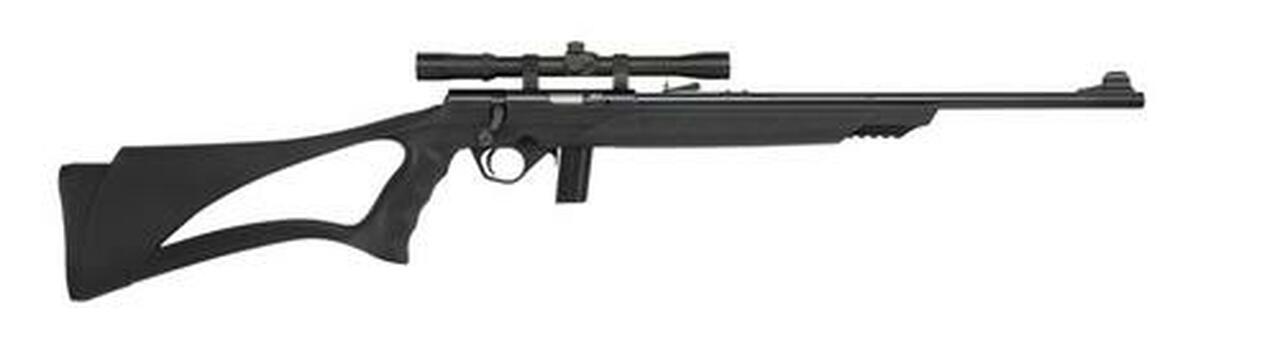 Mossberg 802 Bantam Bolt 22LR 18" Barrel, Black Synthetic Sport Grip Stock Blued, Scop, 10rd
