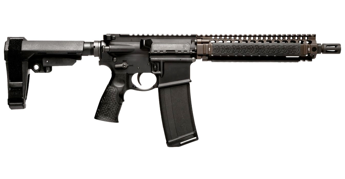 MK18 5.56mm NATO Pistol with Stabilizing Brace and FDE Rail