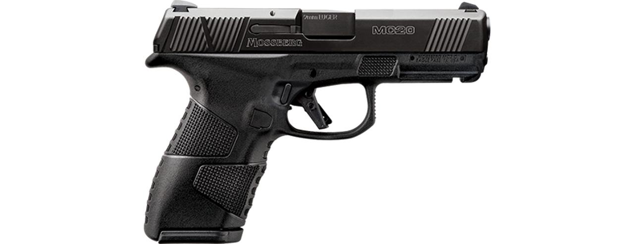 Mossberg MC-2 Compact 9mm, 4" Barrel, Black, 3 Dot Sights, Flat Profile Trigger, 2 Mags, 1-13Rd and 1-15Rd