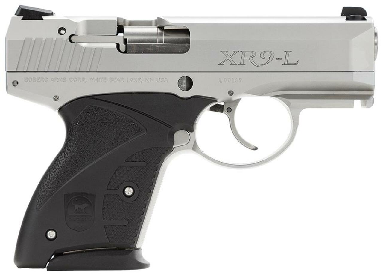 Boberg XR9-L Long Platinum DAO 9mm, 4.2" Barrel, Black Zytel Grip Nk, 7rdrd