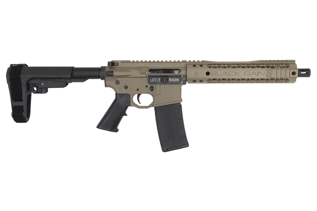 5.56mm Billet AR-15 Pistol with Flat Dark Earth Finish and SBA3 Brace