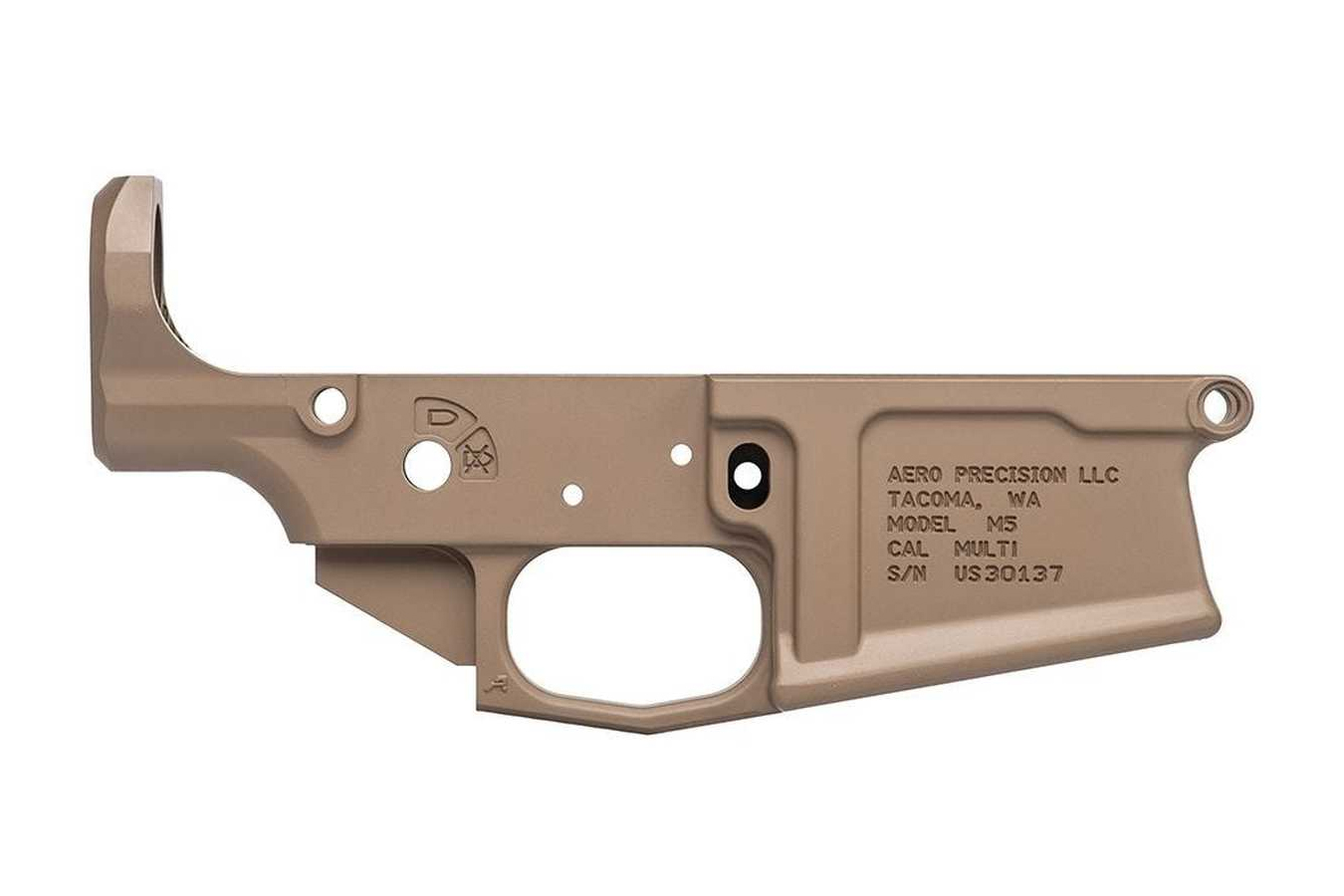 M5 AR-10 Stripped Lower Receiver (FDE Cerakote)