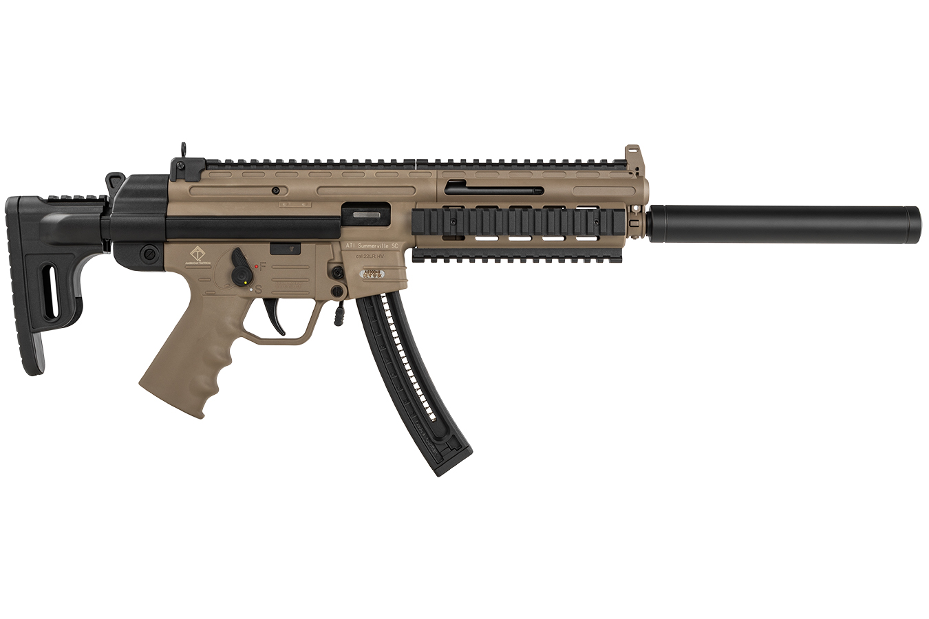 GSG-16 22LR Rimfire Carbine with Flat Dark Earth Finish and Faux Suppressor