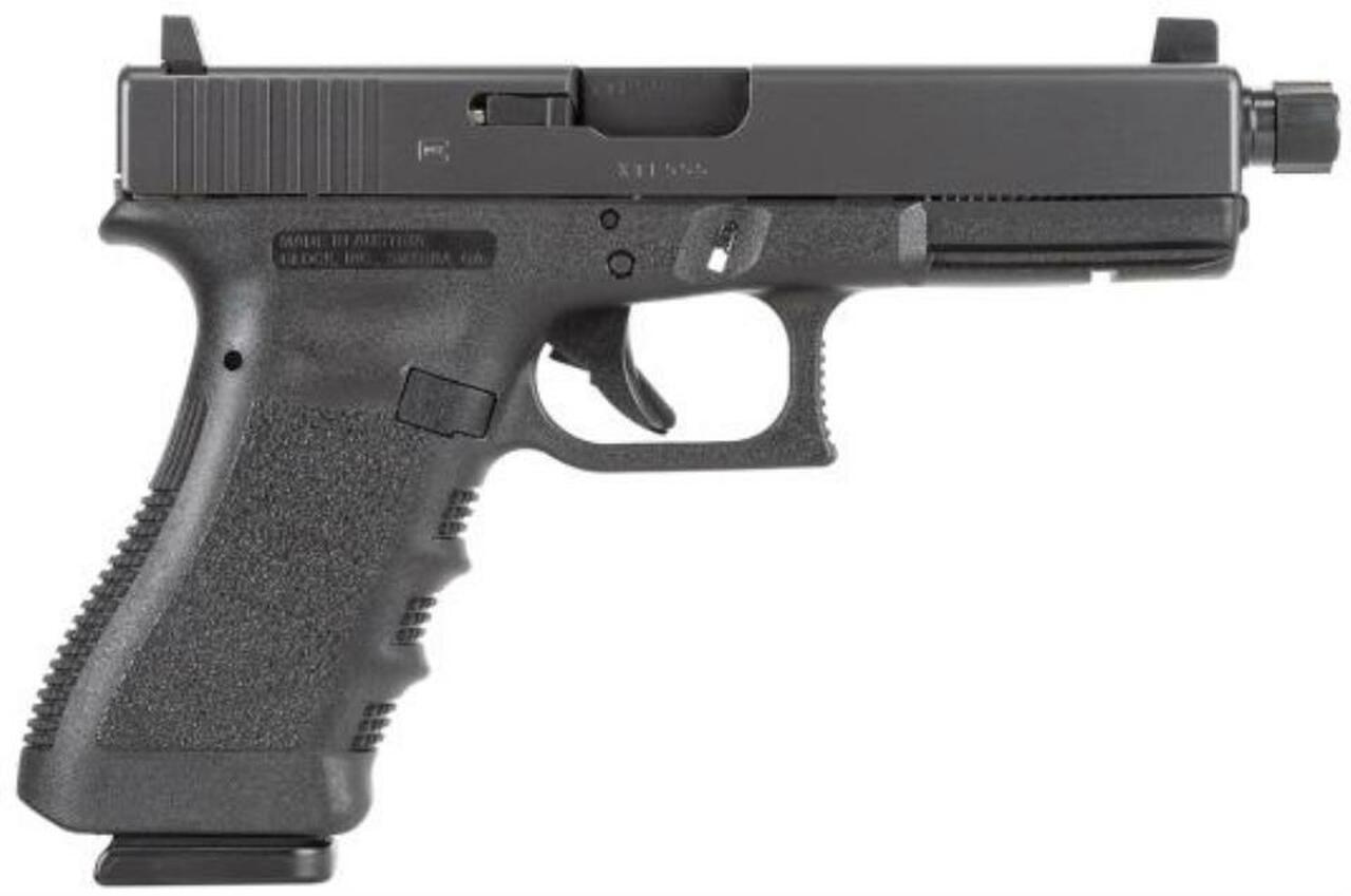 Glock G17 Std Threaded Barrel DAO 9mm 4.5", Integral Grip Black, 10 rd
