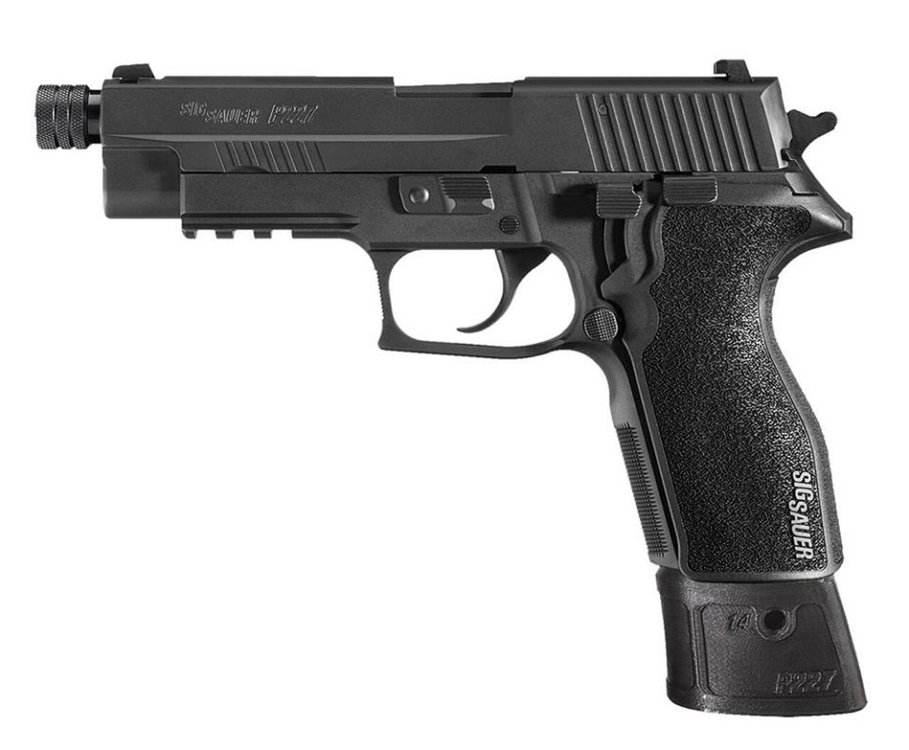 SIG P227 Tac SA/DA 45ACP, 4.4" Threaded Barrel, Black Grip, 10rd+14rd Mags