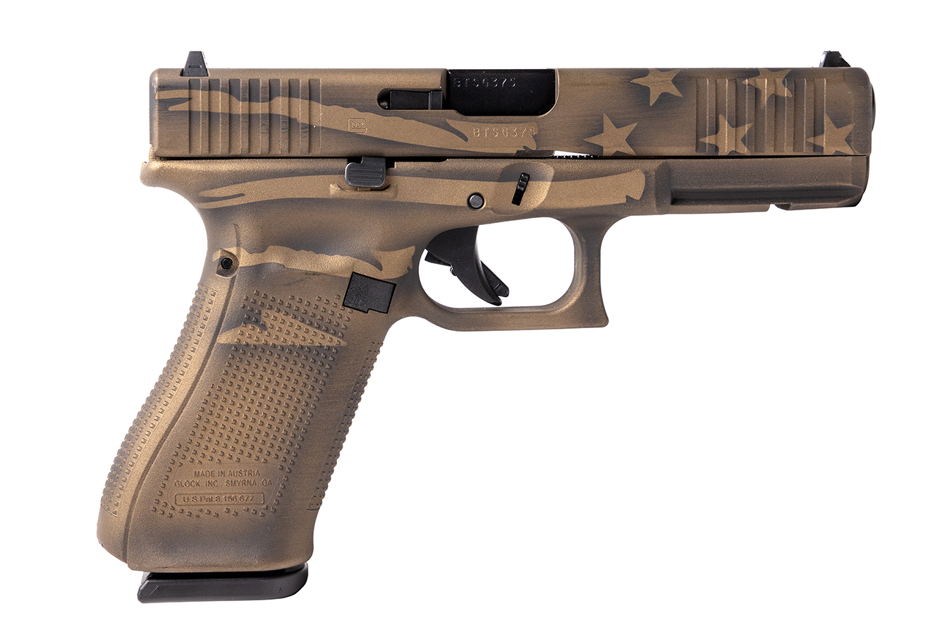 22 Gen5 40 S&W Semi-Auto Pistol with Coyote Battle Worn Flag Cerakote Finish