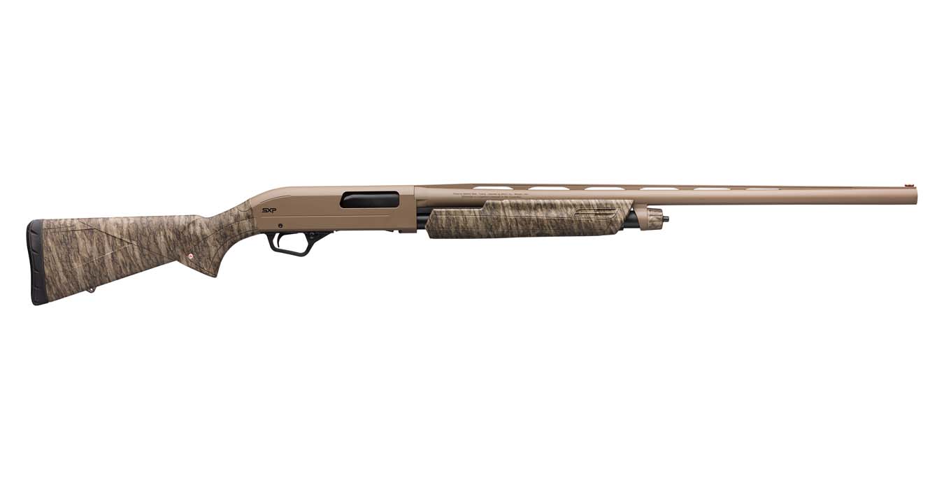 SXP Hybrid Hunter 12 Gauge Pump Action Shotgun with Mossy Oak Bottomland Stock and FDE Finish