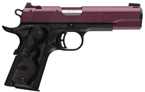 Browning 1911-22 Black Label 22 LR, 4.25" Barrel, Black Cherry Cerakote Slide, Black Laminate Grip, 10rd