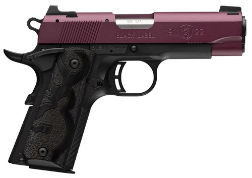 Browning Black Label 22 LR, 3.63" Barrel, Black Cherry Cerakote, Black Frame, 10rd