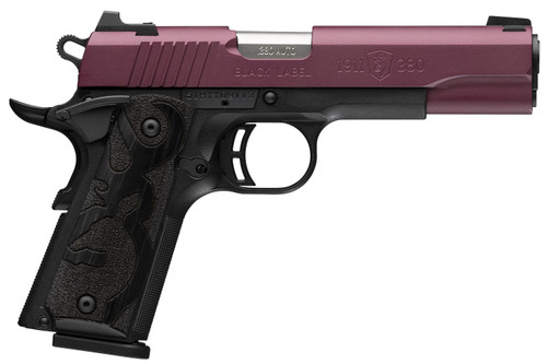 Browning Black Label 1911 380 ACP, 4.25" Barrel, Black Cherry Cerakote, Black Frame, 10rd