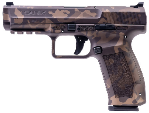 Canik TP9SF 9mm, 4.46" Barrel, Woodland Bronze Camo, 18rd