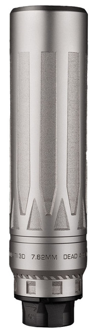 Dead Air Armament Nomad-TI XC Suppressor 300 Remington Mag, 7.03" Length, Titanium, Bead Blasted Finish, Silver, Xeno Adapter &amp; DA124 Omni Brake