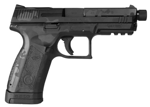 Girsan MC9 Disrupter 9mm, 4.6" Threaded Barrel, Black Camo, Optics Ready, 17rd