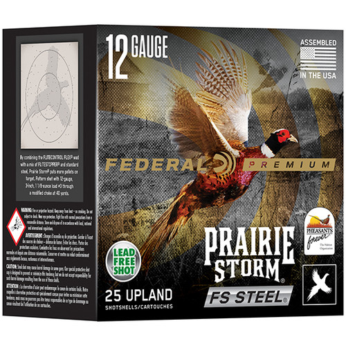 Federal Premium 12 Ga, 3", 1 1/8 oz, Prairie Storm, Steel 4 Shot, 25rd Box