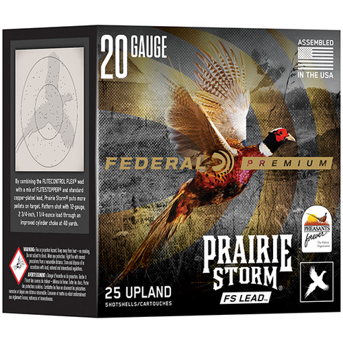 Federal Premium 20 Ga, 2.75", 1 oz, Prairie Storm, 5 Shot, 25rd Box