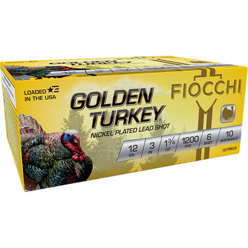 Fiocchi Golden Turkey 12Ga, 3", 1-3/4 oz, 6 Shot, 100rd Case
