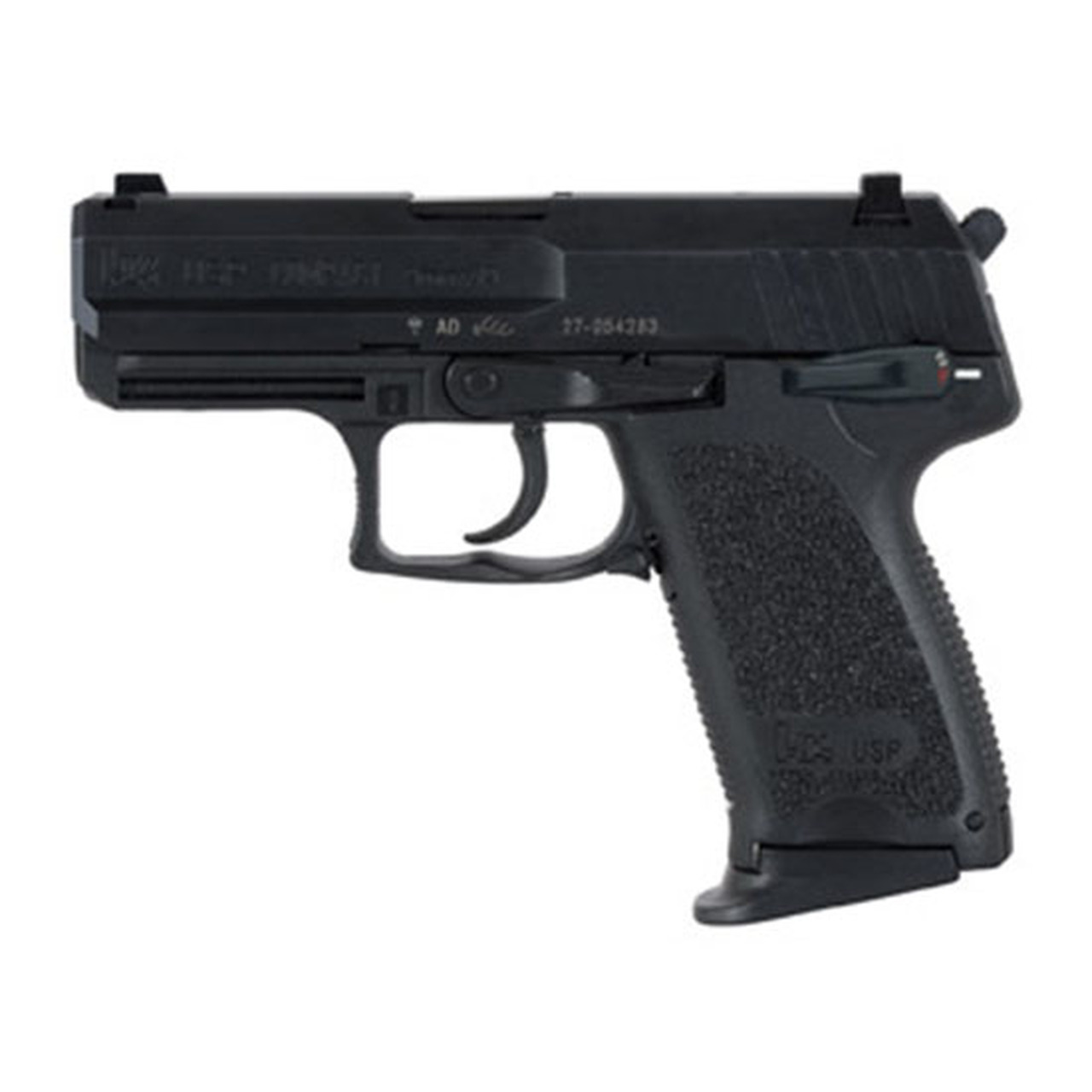 HK, USP40, V1, Double Action/Single Action, Semi-automatic, Polymer Frame Pistol, 40 S&amp;W, 3.58" Barrel, Black, 3 Dot Sights, Manual Thumb Safety, 10 Rounds, 2 Magazines