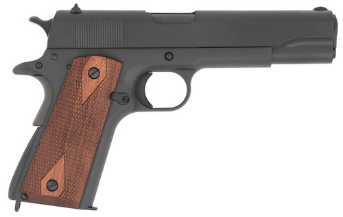 Tisas 1911 A1 US Army WWII 9mm, 5" Barrel, Black, Wood Grips, 7rd