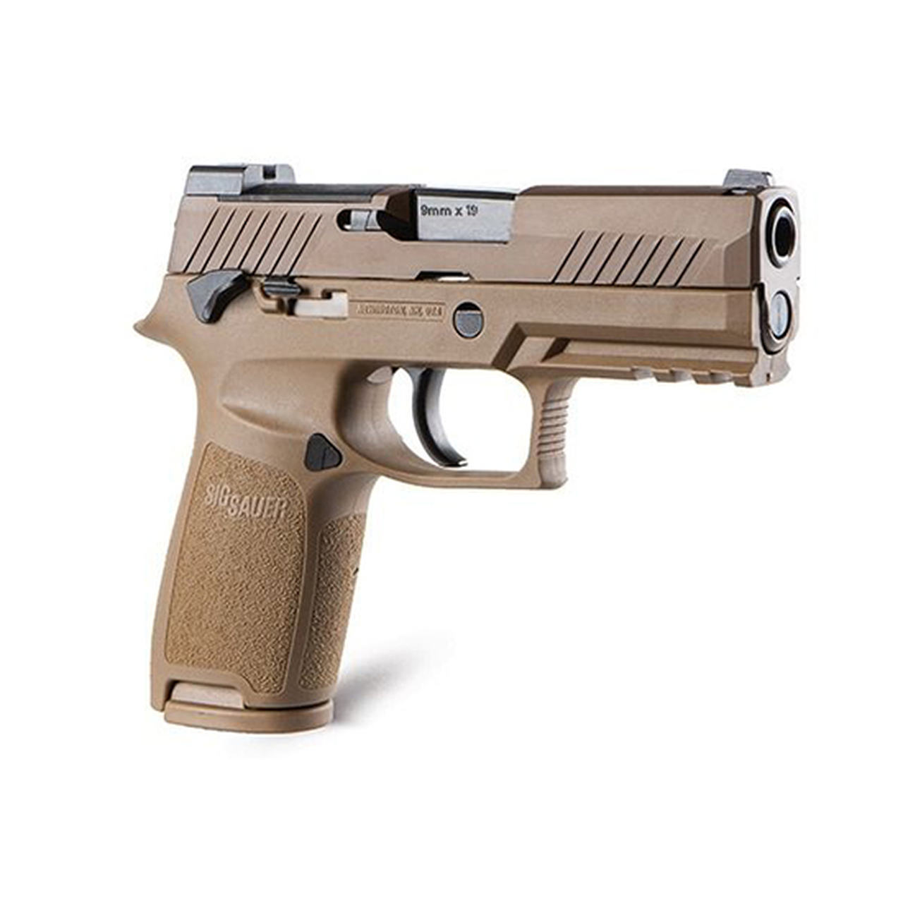 Sig Sauer, P320 M18, Striker Fired, 9mm, 3.9" Barrel, Polymer Frame, Coyote Finish, DP Pro Plate, Manual Safety, Night Sights, 1-17Rd Magazine &amp; 1-21Rd Magazines