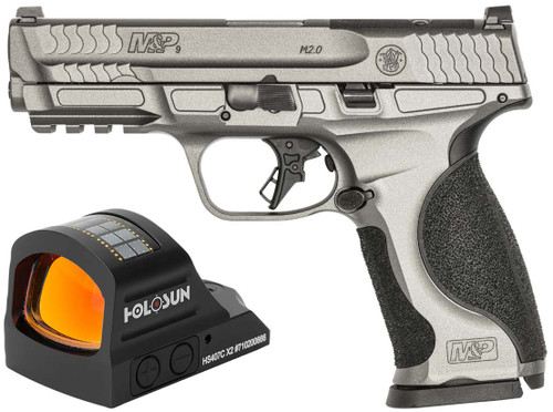 Smith & Wesson M&P9 M2.0 Metal 9mm, 4.25" Barrel, Gray Cerakote, Includes Holosun x2 Red Dot Optic, 17rd