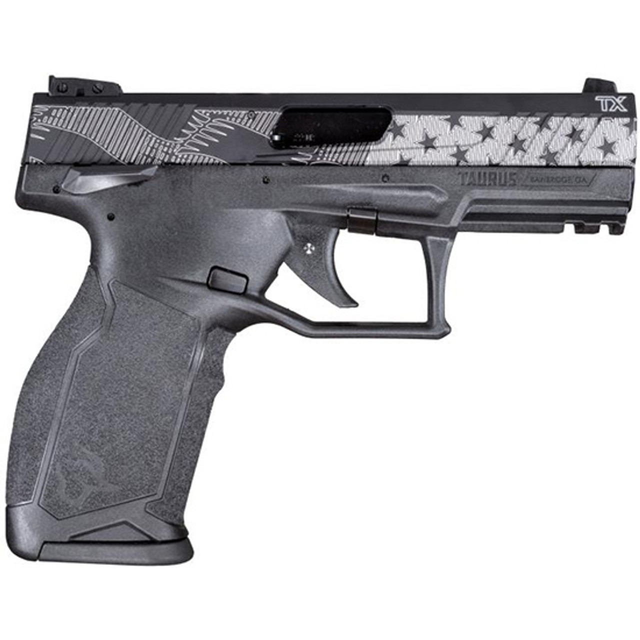 Taurus TX22 .22 LR, 4" Barrel, US Flag Engraved, Black, 16rd