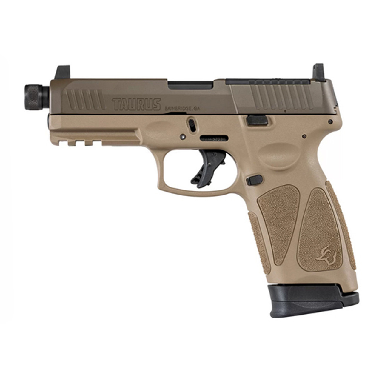 Taurus G3 Tactical TORO 9mm, 4.5" Threaded Barrel, Fixed Suppressor Height Sights, Patriot Brown/Tan, 2x17rd Magazines
