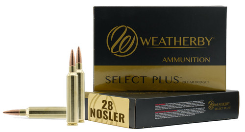 Weatherby Select Plus 28 Nosler, 163gr, Hollow Point. 20rd Box