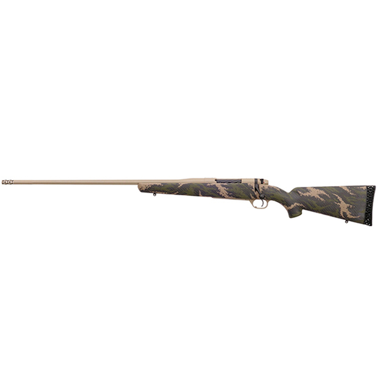 Weatherby Mark V Back Country 300 Weatherby Mag, 26" Barrel, Carbon Fiber Green Tan Sponge Patterns, McMillan Tan Cerakote, Left Hand, 3rd