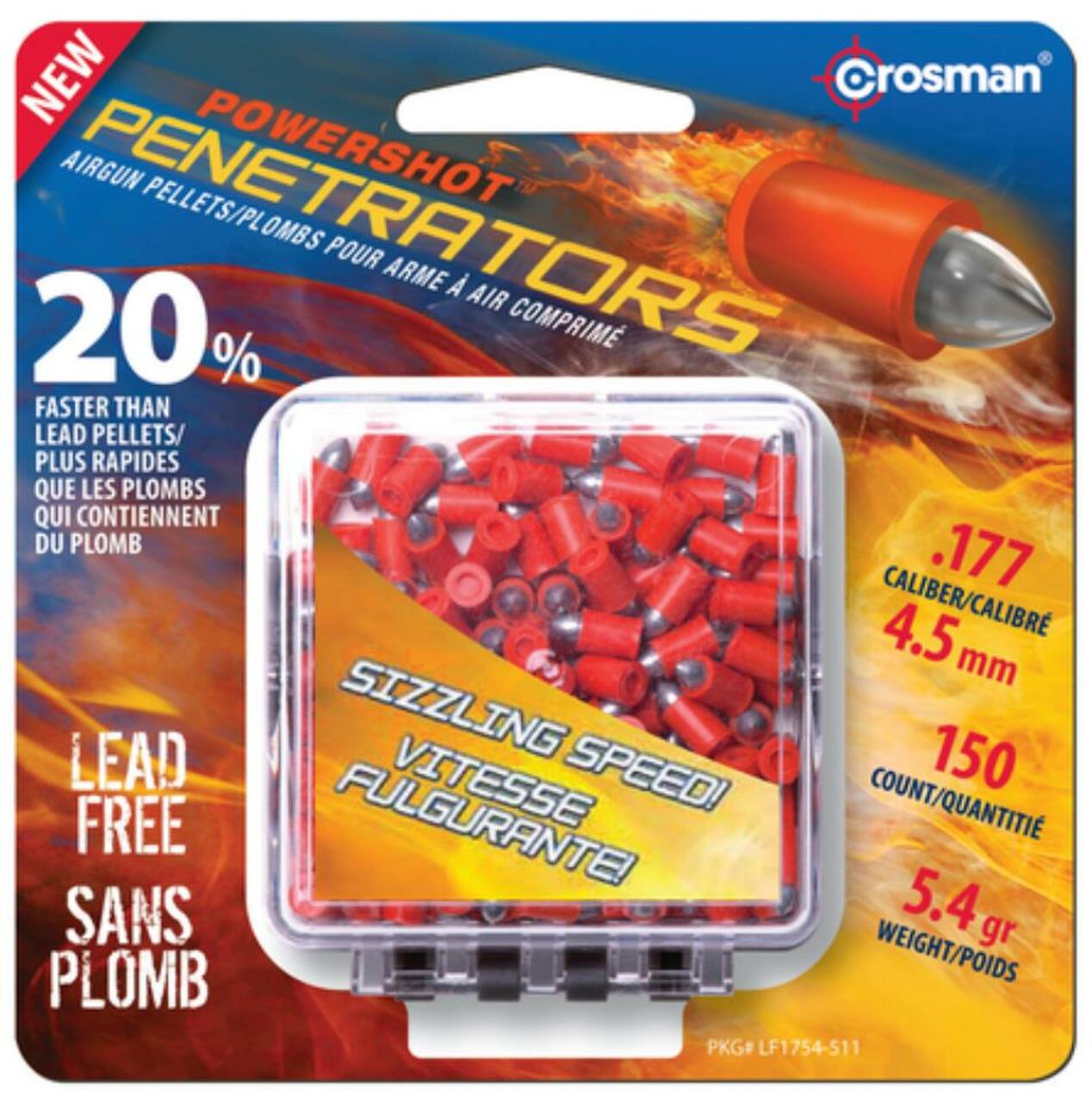 Crosman Air Guns Powershot Penetrators Fast Flight 177 Caliber Pellets 150 Pack