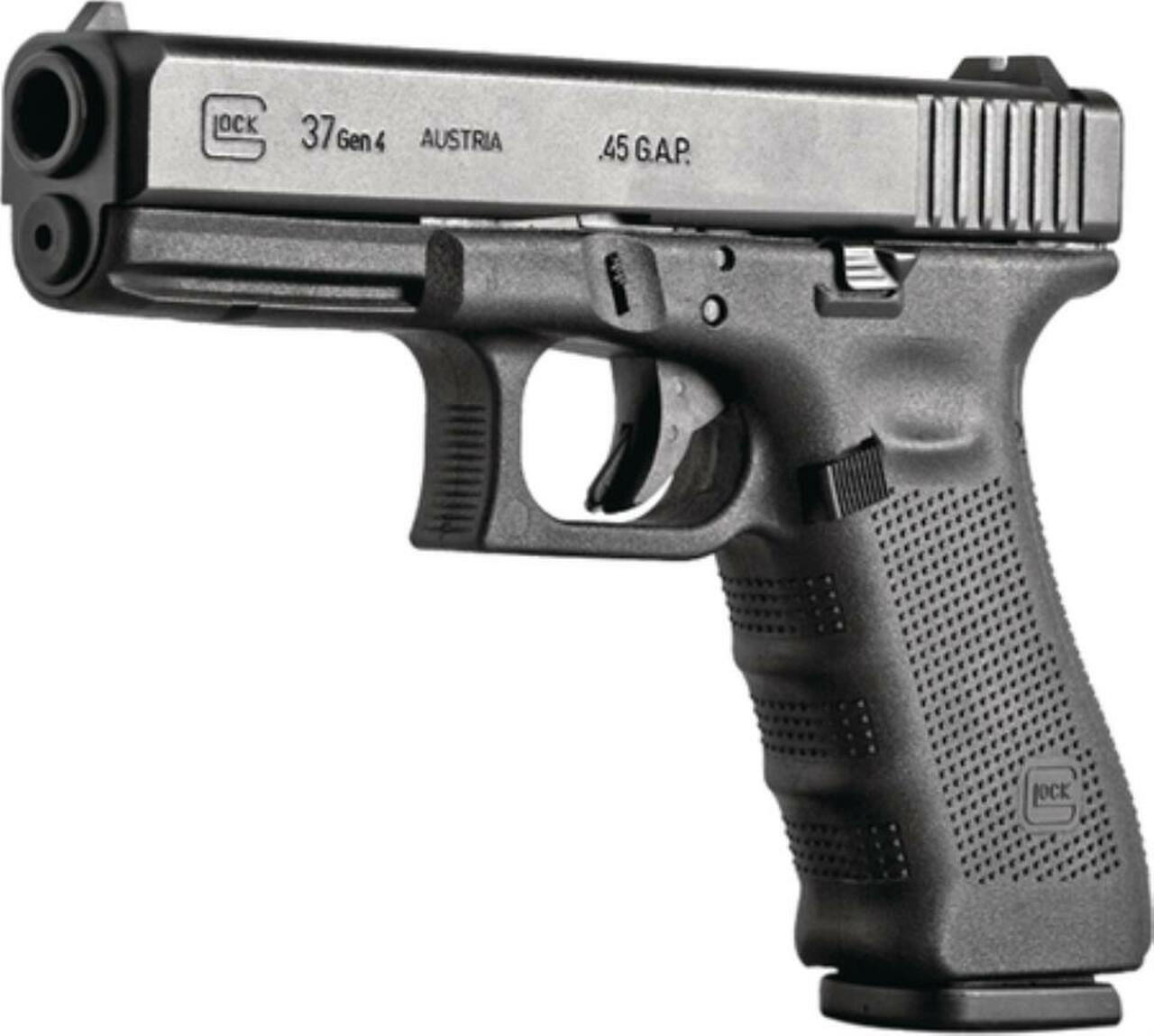 Glock G37 Gen4 .45 GAP 4.6" Barrel Black Finish Fixed Sights Refurbished 8rd Mag