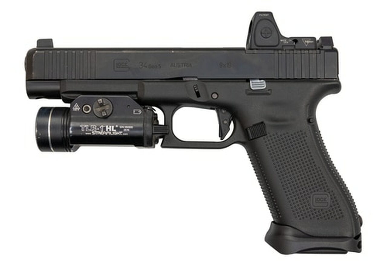 Glock G34 Gen5 MOS 9mm, Used, 5.3" Barrel, Suppressor Sights, Front Serrations, 17rd