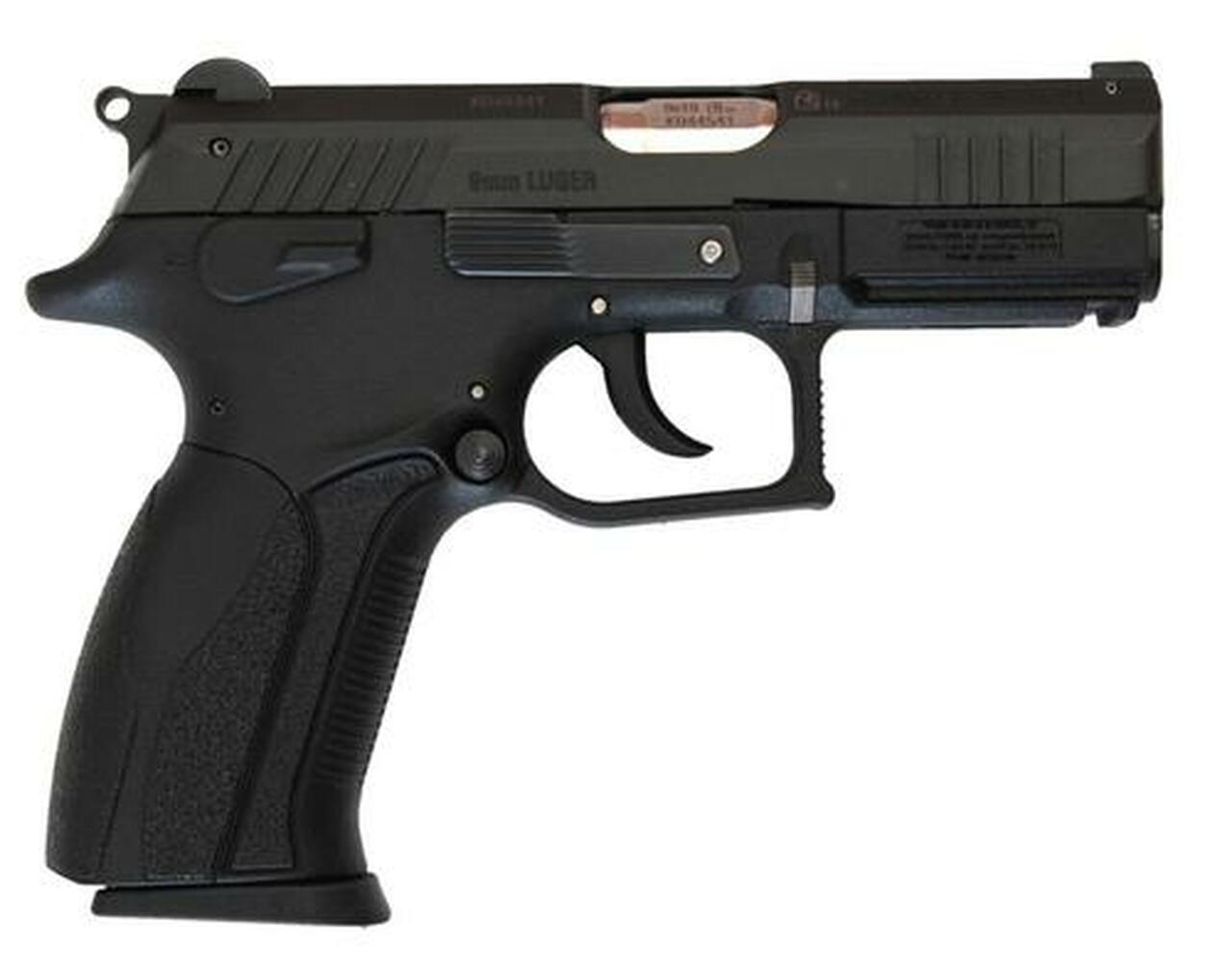 Bersa S/D 9mm 3.7" Barrel, Black Interchangeable Backstrap Grip Black Pistol, 15rd