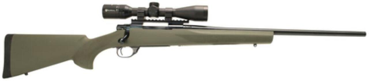 Legacy Howa/Hogue Package .270 Winchester 22" Barrel Blue Finish Hogue Overmolded Stock Green Finish Nikko Stirling Panamax 3-9x40mm Riflescope With Rings/Base 5rd
