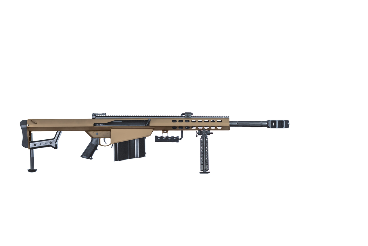 Barrett 82A1 50BMG, 20" Fluted Barrel, Coyote Finish, Carry Case, Monopod, 10rd