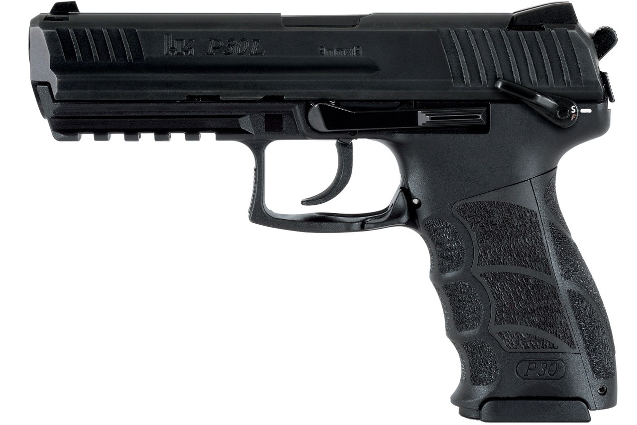 HK P30L V3 DA/SA 9mm, 4.45" Barrel, Night Sights, TS/Decocker, Black, 17rd