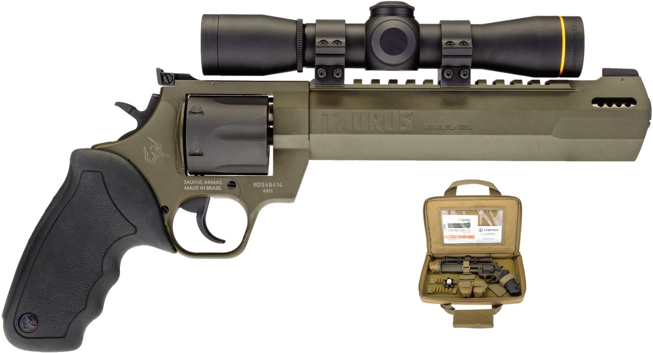 Taurus Raging Hunter 44 Rem Mag, 8.37" Barrel, OD Green-Black, Scope &amp; Case, 6rd