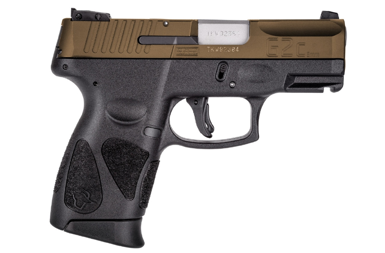Taurus G2C 9mm, 3.25" Barrel, Manual Safety, Burnt Bronze/Black, 12rd