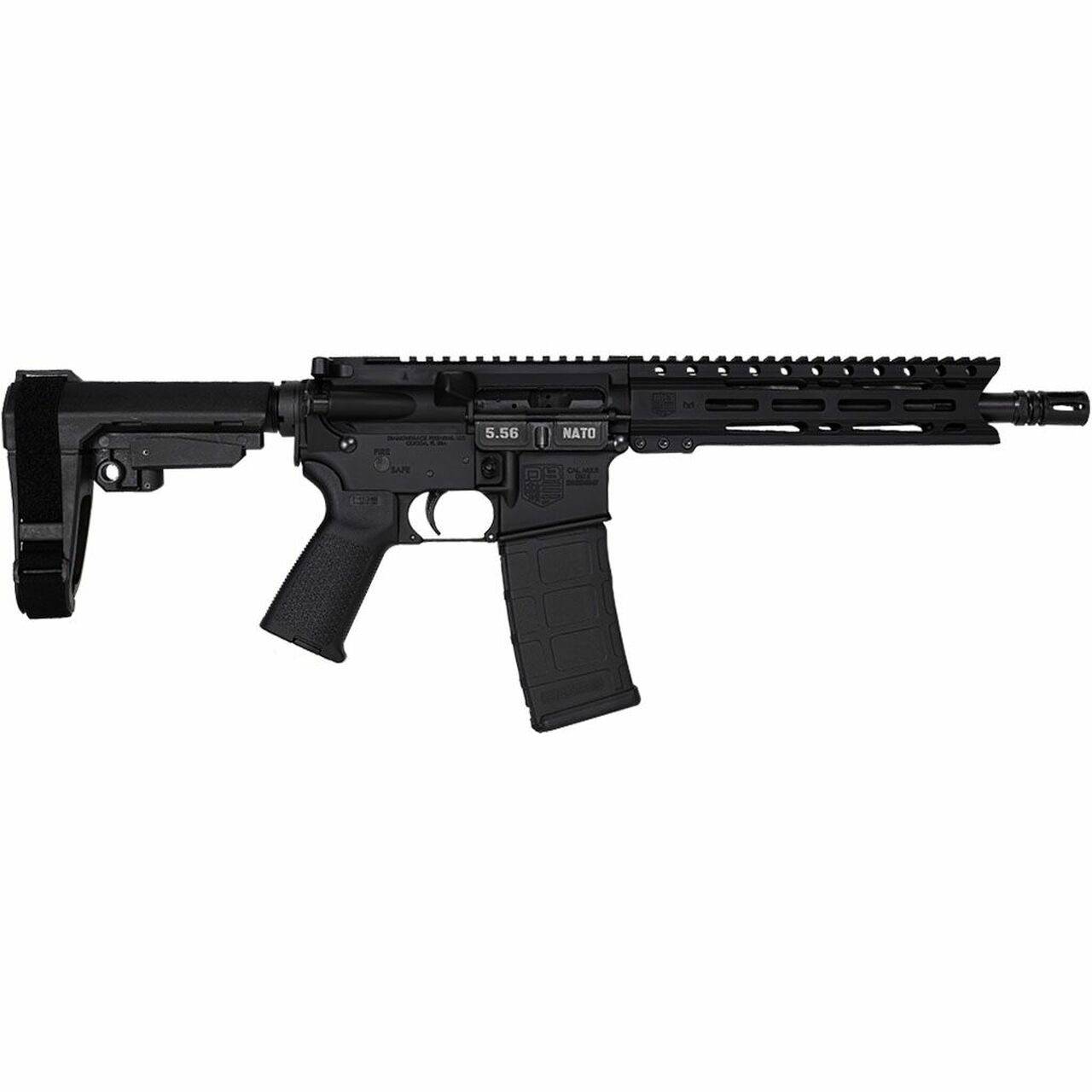 Diamondback DB15 CARBON AR, 223 Remington/556NATO, 10" Barrel, Flash Can, 9" PC M-Lok Rail, Black, SBA3 Brace, Magpul Pistol Grip, 30Rd PMAG