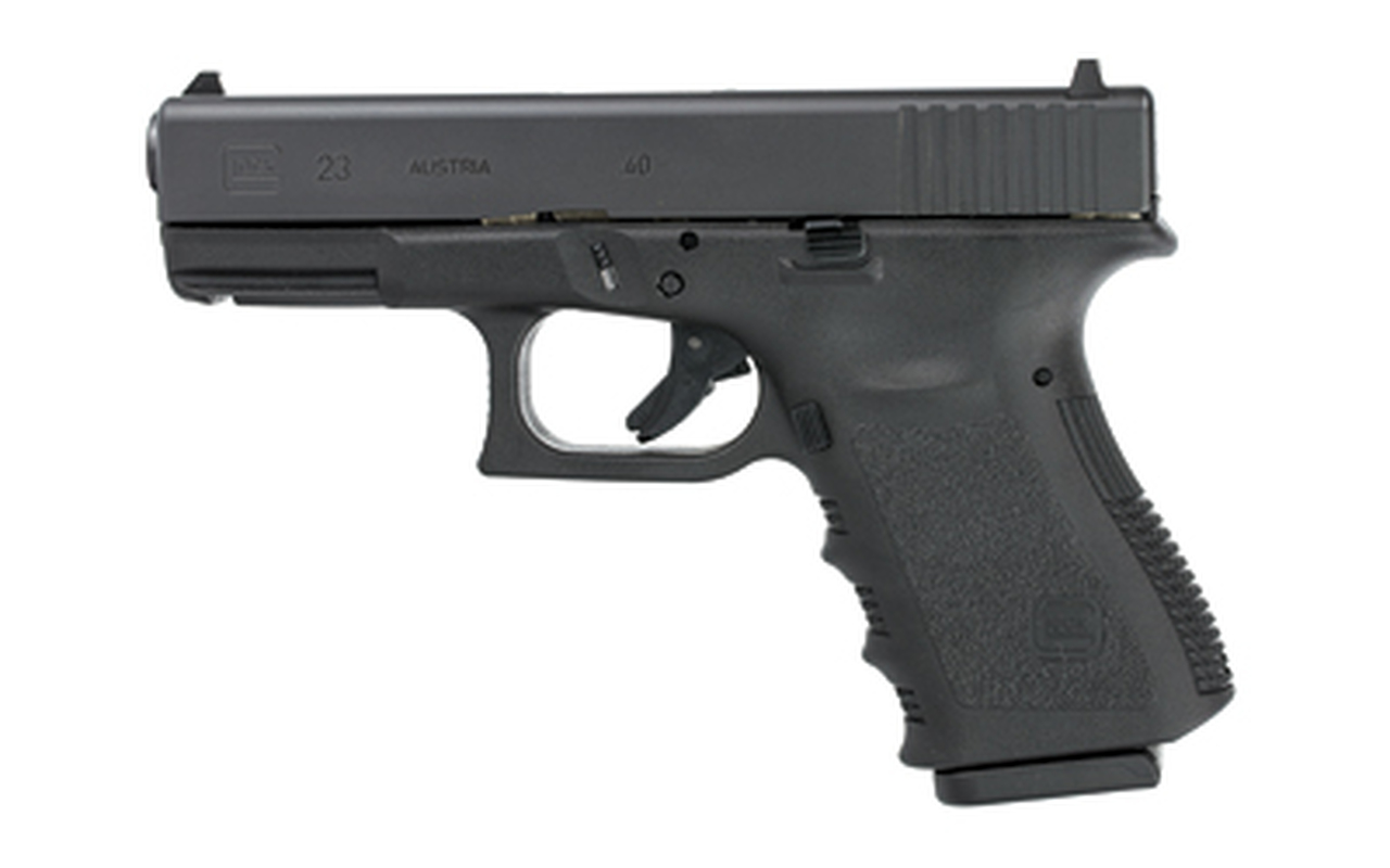 Glock 23 .40 Smith &amp; Wesson 4" Barrel Black Finish Fixed Sights Refurbished 13rd