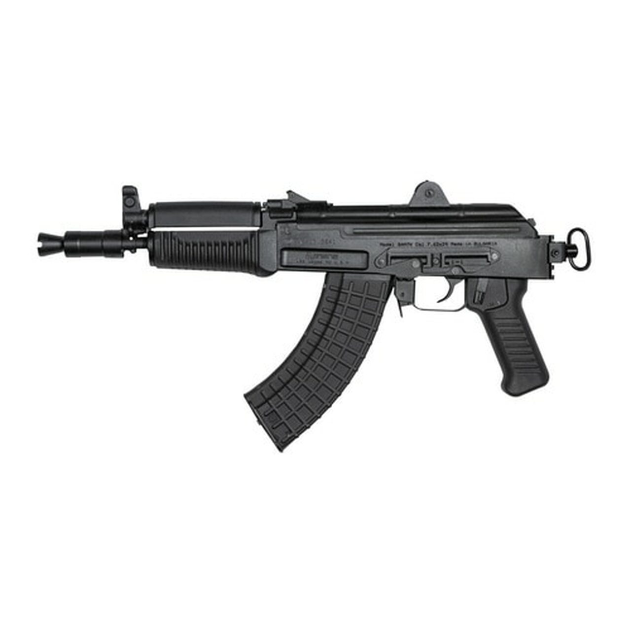 Arsenal SAM7K-04 Pistol, 762X39, 10.5", Steel, Black, Adjustable Sights, Picatinny Rail for Rear Attachments