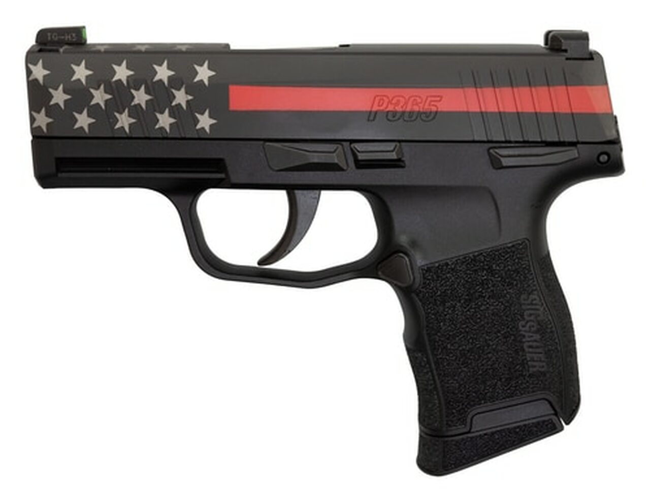 Sig P365 9mm, 3" Barrel, XRay3 Night Sights, Red Line Firefighter, 10rd