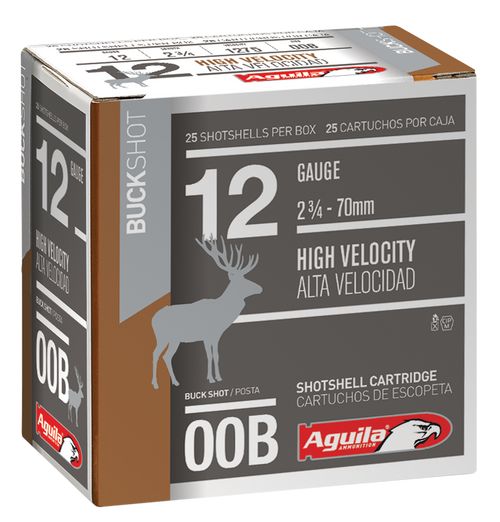 Aguila Hunting 12 Ga, 2.75", 9 Pellets, 00 Buck Shot, 25rd Box