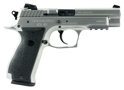 SAR USA K2 45 ACP, 4.7" Barrel, Stainless Steel, Black Grip, 14rd