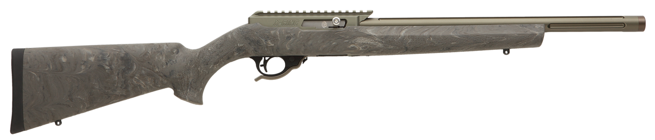 Tactical Solutions X-Ring VR 22 LR 16.50", Ghillie Green Fixed Hogue Over Molded Stock Olive DrabGreen Aluminum Alloy Receiver, 10rd
